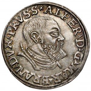 Preußen, Albrecht Hohenzollern, Trojak Königsberg 1535 - kurzer Bart