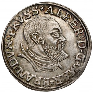 Prusko, Albrecht Hohenzollern, Trojak Königsberg 1535 - krátké vousy