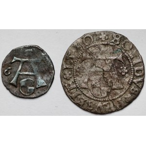 Prusy, Albrecht Hohenzollern, Denar 1563? i Szeląg 1530, Królewiec (2szt)