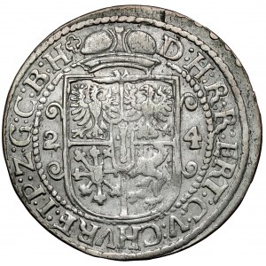 Preußen, Georg Wilhelm, Ort Königsberg 1624 - Zeichen auf av. und rw.