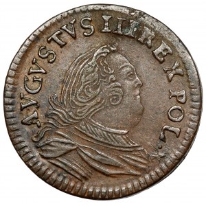 August III Sas, anomálny peniaz 1754 - H - veľmi pekný