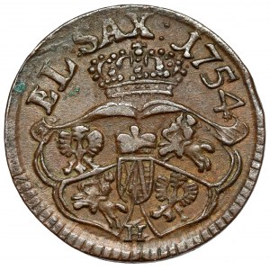 August III Sas, anomálny peniaz 1754 - H - veľmi pekný