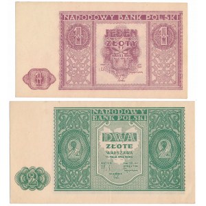 1 i 2 złote 1946 - zestaw (2szt)