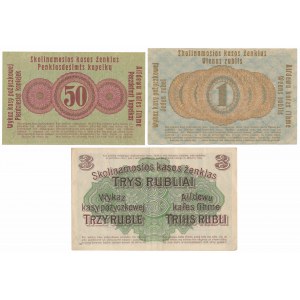 Poznan, 50 Kopeken, 1 und 3 Rubel 1916 (3 Stück)