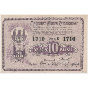 Częstochowa, 10 rublů 1915 - B