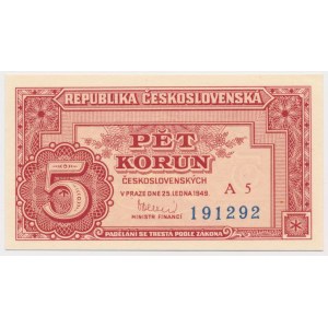 Tschechoslowakei, 5. Korun 1949