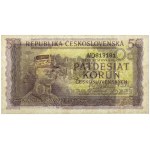 Czechoslovakia, 50 Korun (1945) - Perforated with 3 holes