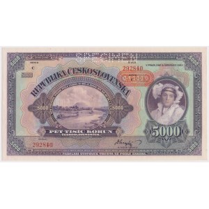 Protektorát Čechy a Morava, 5 000 korún 1943 - SPECIMEN