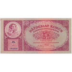 Československo, 50 Korun 1929 - SPECIMEN