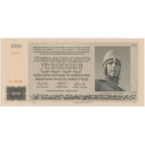 Protektorát Čechy a Morava, 5 000 korún 1944 - SPECIMEN