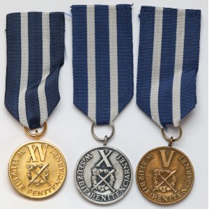 PRL, Medaile, Za příkladnou službu / Ve vězeňské službě - sada (3ks)