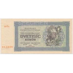 Czechoslovakia, 2.00 Korun 1945 - SPECIMEN