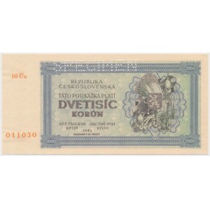 Československo, 2.000 korún 1945 - SPECIMEN