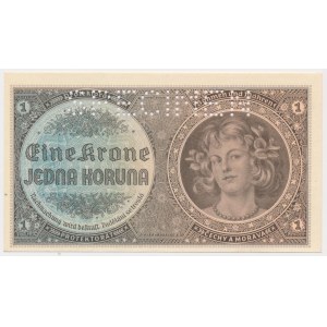 Protektorát Čechy a Morava, 1 koruna (1940) - SPECIMEN