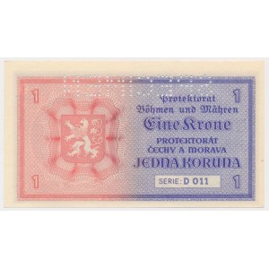 Protektorát Čechy a Morava, 1 koruna (1940) - SPECIMEN