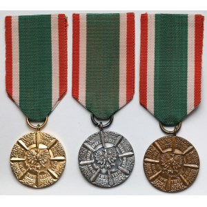 Polská lidová republika, medaile, Za zásluhy o ochranu hranic - sada (3ks)