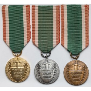 Volksrepublik Polen, Medaillen, Für Verdienste um den Grenzschutz - Satz (3 Stück)