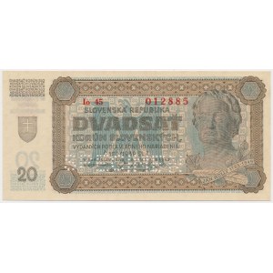 Slovakia, 20 Korun 1942 - SPECIMEN