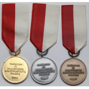 III RP, medaily, Zakladateľom Tretej najslávnejšej republiky - sada (3ks)