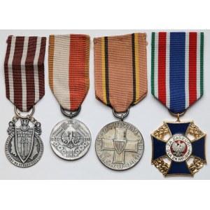 Poľská ľudová republika a Tretia republika, sada vyznamenaní a medailí (4 ks)