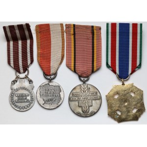 Poľská ľudová republika a Tretia republika, sada vyznamenaní a medailí (4 ks)
