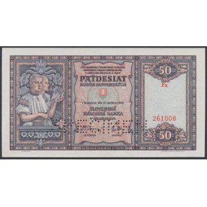 Slovakia, 50 Korun 1940 - SPECIMEN