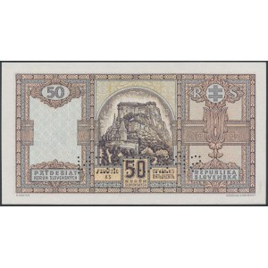 Slovensko, 50 korún 1940 - SPECIMEN