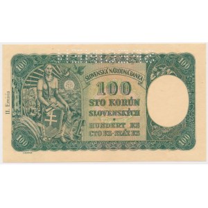 Československo, 100 korún (1945) - SPECIMEN