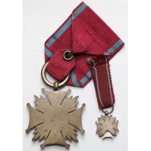II RP, Srebrny Krzyż Zasługi - Gontarczyk + miniatura Knedlera