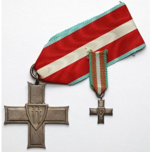 PRL, Orden des Kreuzes von Grunwald Kl.II + Miniatur