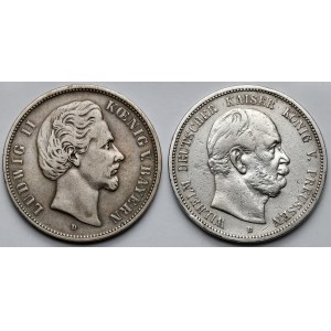 Bavorsko a Prusko, 5 mariek 1876 D a B - sada (2ks)