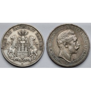 Hamburg a Prusko, 5 mariek 1876-J a 1907-A - sada (2ks)