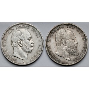 Prusko a Württembersko, 5 mariek 1876 a 1900 A a F - sada (2ks)