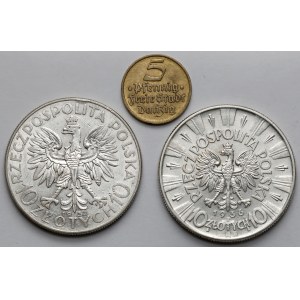 Głowa Kobiety, Piłsudski i WMG - zestaw monet (3szt)