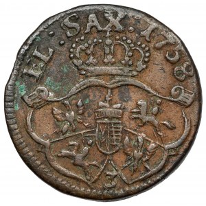 August III Sas, Penny 1758 - 3 - vzácný rok
