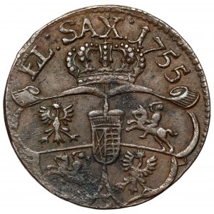 August III Sas, anomálny peniaz 1755 - 3