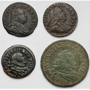 August III Saxon, šiling a penny - sada (4 ks)