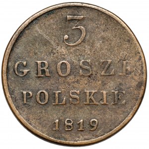 3 poľské grosze 1819 IB - vzácne