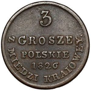 3 grosze 1826 IB z MIEDZI KRAIOWEY - otwarte 6