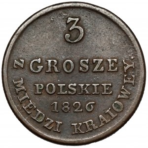 3 Pfennige 1826 IB aus KRAINE CITY - offen 6