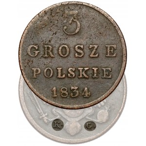 3 polnische Grosze 1834 KG - Gronau - RARE