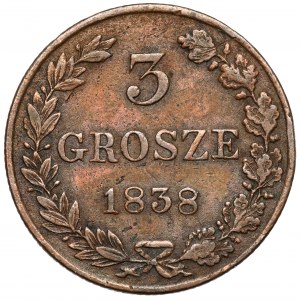 3 grosze 1838 MW, Varšava