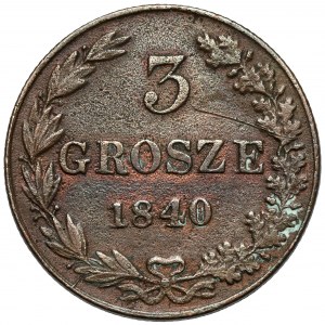 3 grosze 1840 MW, Warszawa