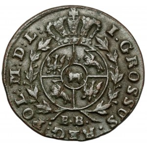 Poniatowski, Penny 1791 EB, Varšava - predražené