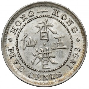 Hong-Kong, Victoria, 5 cents 1893