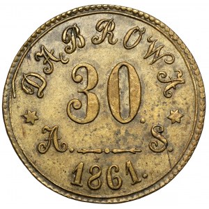 Dabrowa, žetón s nominálnou hodnotou 30 kopejok 1861
