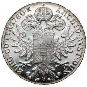 Rakúsko, Mária Terézia, Thaler 1780 - Nová razba - zrkadlová