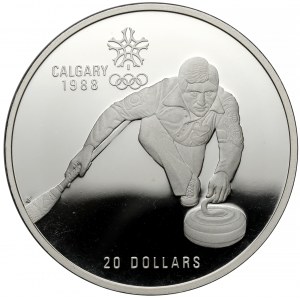 Kanada, Alžbeta II, 20 USD 1988 - Curling
