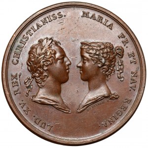 Francja, Medal 1727 - Ludwik XV i Maria Leszczyńska