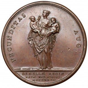 Francie, medaile 1727 - Ludvík XV. a Marie Leszczynská